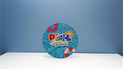 Painel Sublimado Redondo Pool Party 2 60Cm - BB Festas Aluguel 