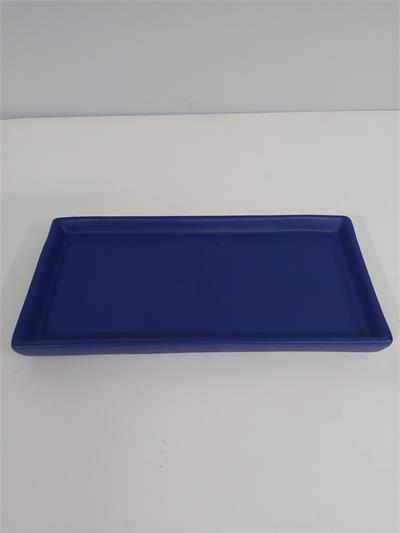 Bandeja Retangular Reto Sem Pé Azul Royal Fosco Alt2Cm 13Cm X 25Cm - BB Festas Aluguel 