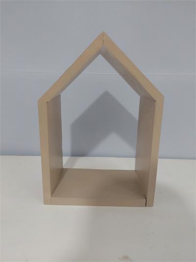Casinha de Madeira G Bege Alt 35Cm X 25Cm X 15 Cm - BB Festas Aluguel 