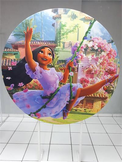 Painel Sublimado Redondo Encanto 1,30Cm - BB Festas Aluguel 