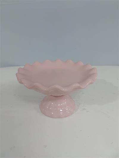 Porta Doce Babado Fundo/P Rosa Claro 11Cm Diametro X 18Cm Alt - BB Festas Aluguel 