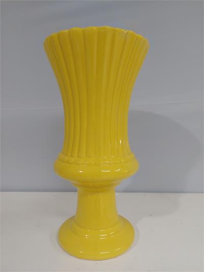 Vaso Taça Canelado Gg Amarelo 34Cm X 17Cm - BB Festas Aluguel 