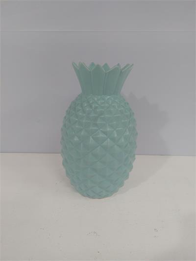 Vaso Abacaxi Louça  Azul Candy 24Cm Alt X 16Cm - BB Festas Aluguel 