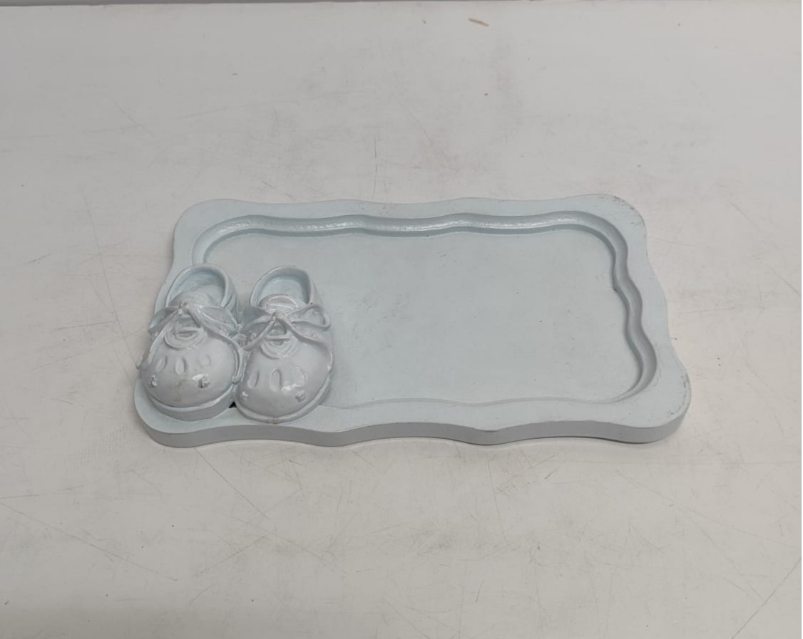 Bandeja Com Sapato Azul Claro 15Cm Larg X 25Cm Comp - BBFestasAluguel 