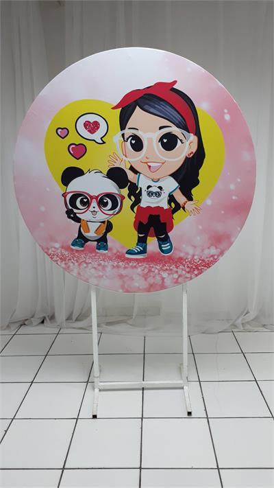 Painel Sublimado Redondo Luluca 1,30Cm - BB Festas Aluguel 