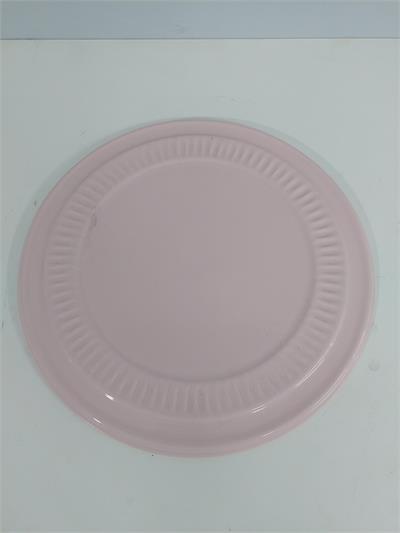 Prato Trabalhado Para Suporte Boleira M Rosa Claro 30Cm - BB Festas Aluguel 