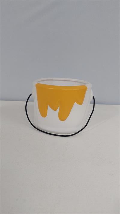 Cachepô G Balde Tinta Amarelo Louça (Abc) 10Cm X 13Cm - BB Festas Aluguel 