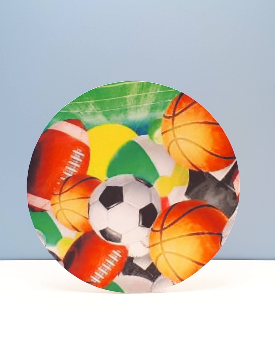 Painel Sublimado Redondo Bolas de Esporte 60Cm - BBFestasAluguel 