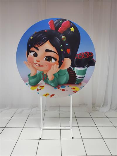 Painel Sublimado Redondo Vanelope 1,30Cm - BB Festas Aluguel 