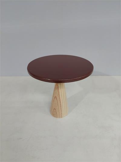 Porta Doce  Mdf Liso Alto Pé Pino Marrom 20Cm X 20Cm - BB Festas Aluguel 