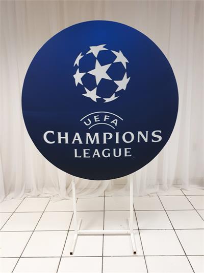 Painel Sublimado Redondo Champions League 1,30Cm - BB Festas Aluguel 