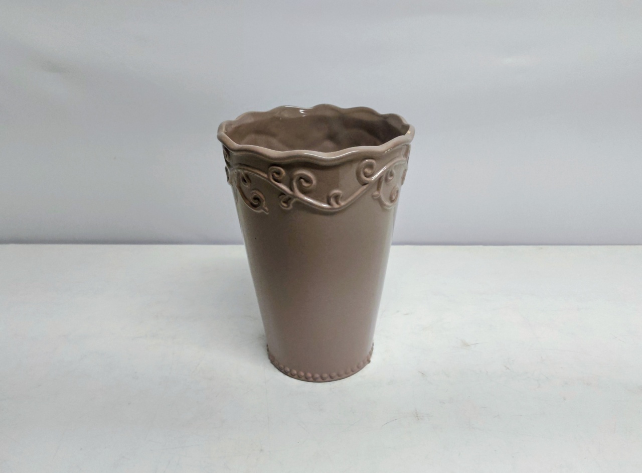 Vaso Porta Doce/G Rosa Bege 23Cm Alt X 17Cm Diametro  - BB Festas Aluguel 