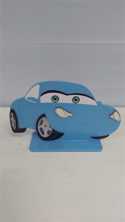 Totem Sally Em Mdf (Carros) 17Cm X 27Cm - BB Festas Aluguel 