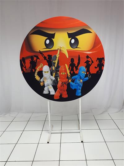 Painel Sublimado Redondo Ninja Go 1,30Cm - BB Festas Aluguel 