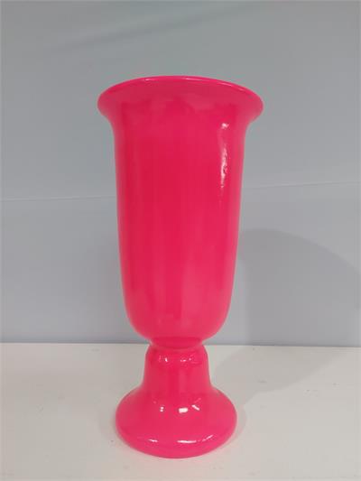 Vaso Taça Liso Pink Neon G 31Cm X 15Cm Diametro - BBFestasAluguel 