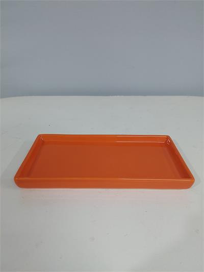 Bandeja Reta Sem Pé Laranja 3Cm Alt 12Cm Larg X 25Cm Comp - BB Festas Aluguel 