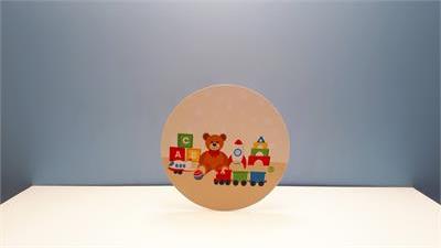 Painel Sublimado Redondo Brinquedos 60Cm - BB Festas Aluguel 