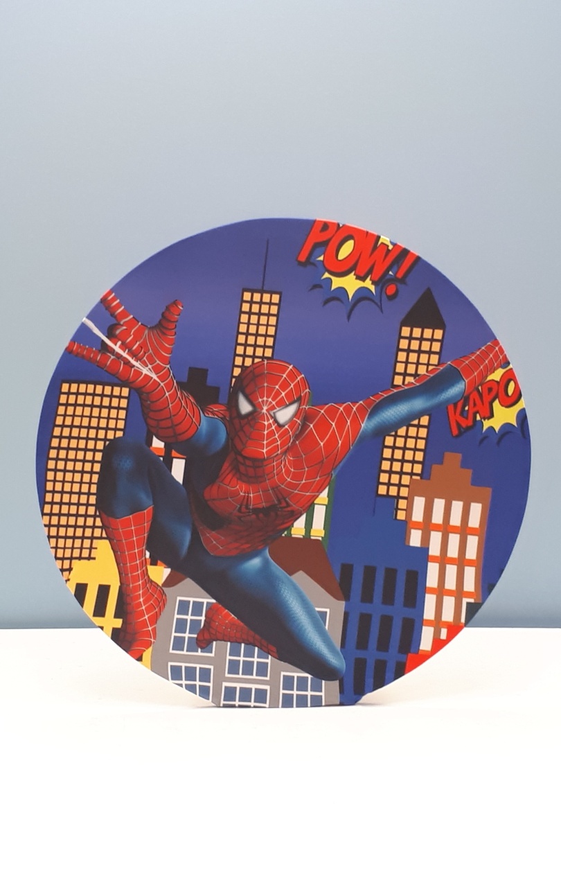 Painel Sublimado Redondo Homem Aranha 60Cm  - BB Festas Aluguel 