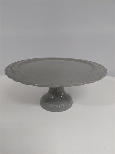 Porta Doce Borda Trabalhada G Cinza 15Cm X 36Cm - BB Festas Aluguel 
