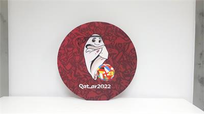 Painel Sublimado Redondo Mascote Copa Do Mundo 2022 (Futebol) 60Cm - BBFestasAluguel 
