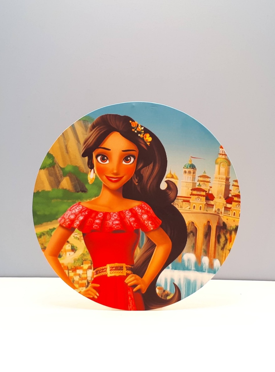 Painel Sublimado Redondo Elena de Avalor 60Cm - BBFestasAluguel 