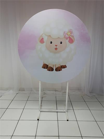 Painel Sublimado Redondo Ovelinha 1,30Cm - BB Festas Aluguel 