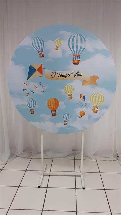 Painel Sublimado Redondo Balões 1,30Cm - BB Festas Aluguel 