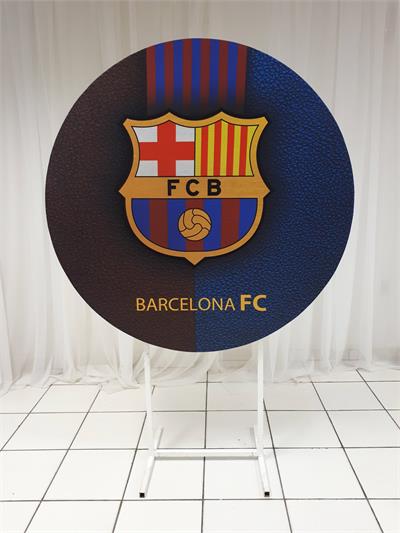 Painel Sublimado Redondo Barcelona 1,30Cm - BB Festas Aluguel 