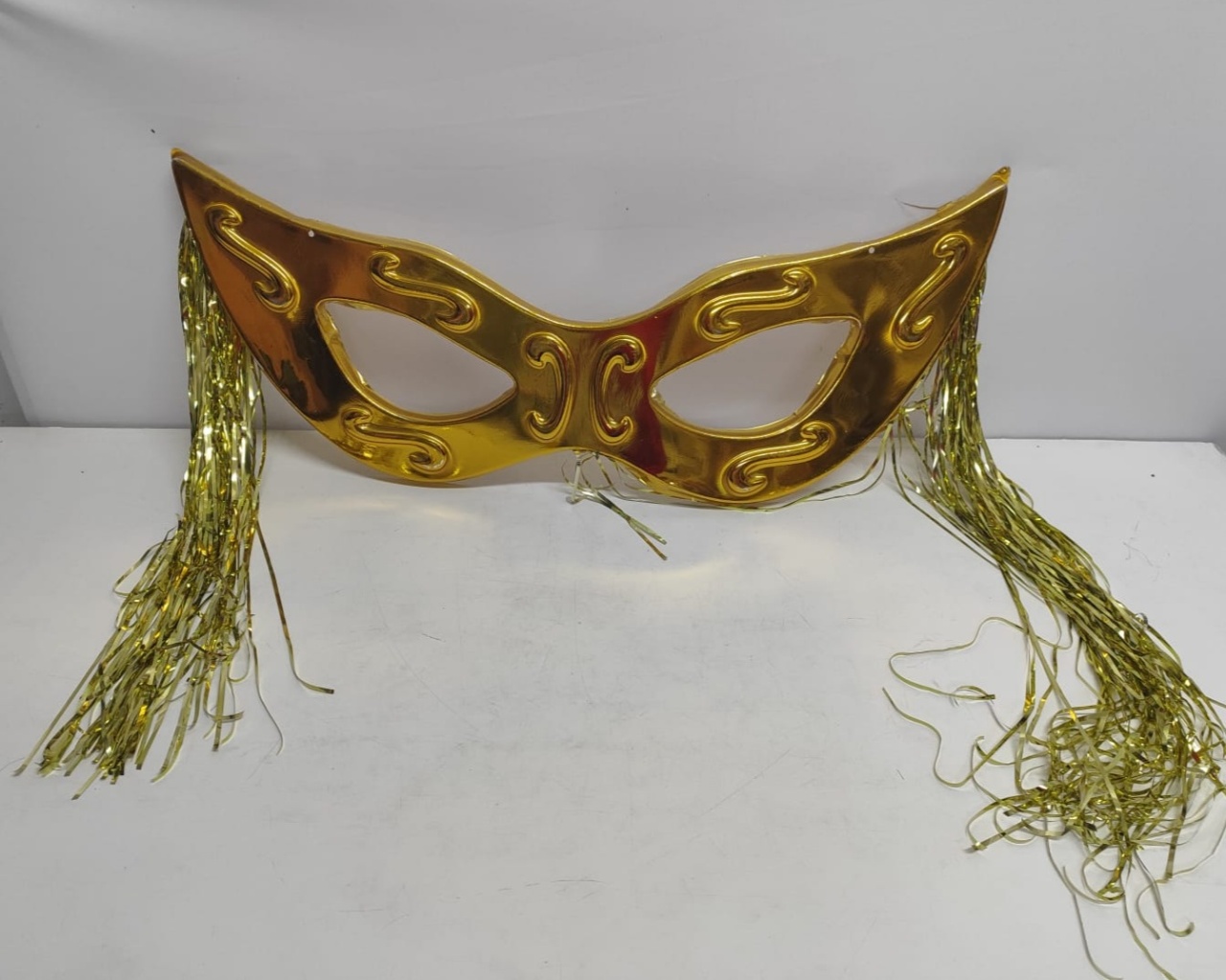 Máscara de Carnaval Veneziana Dourada Gg - BBFestasAluguel 