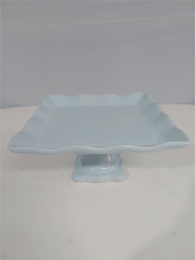 Porta Doce Quadrado Babado/M Azul Claro 10Cm Alt X 20Cm Diametro - BB Festas Aluguel 