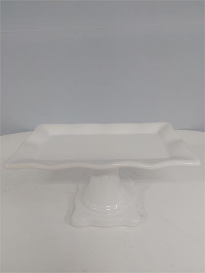Porta Doce Retangular Babado Branco 13Cm Alt 27Cm Comp X 16Cm Larg - BB Festas Aluguel 