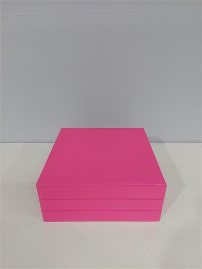 Caixa Decorativa G Em Mdf Pink Neon Alt 8Cm X 20Cm X 20Cm - BB Festas Aluguel 