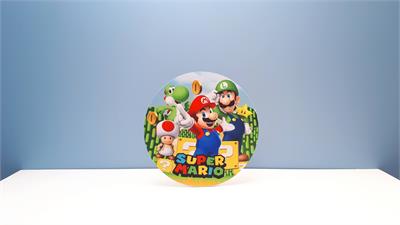 Painel Sublimado Redondo Super Mario 60Cm - BB Festas Aluguel 