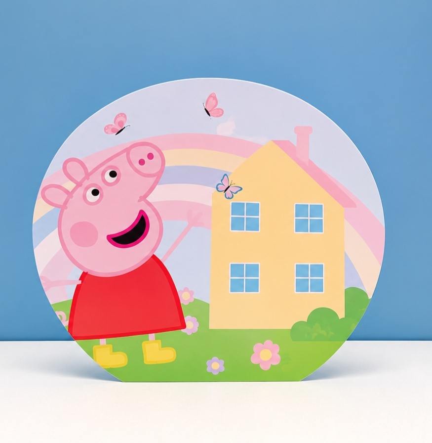Painel Sublimado Redondo Peppa Pig 60Cm - BB Festas Aluguel 