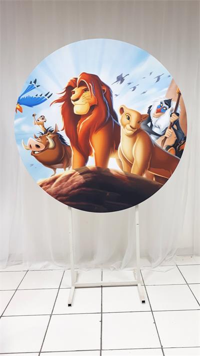 Painel Sublimado Redondo Rei Leão 1,30Cm - BB Festas Aluguel 