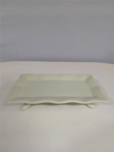 Bandeja Retangular Babado Com Pé Verde Bebê 5Cm Alt 16Cm Larg X 28Cm Comp - BB Festas Aluguel 