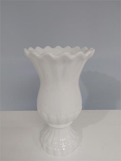 Vaso Babado Gg Branco 35Cm X 20Cm - BB Festas Aluguel 