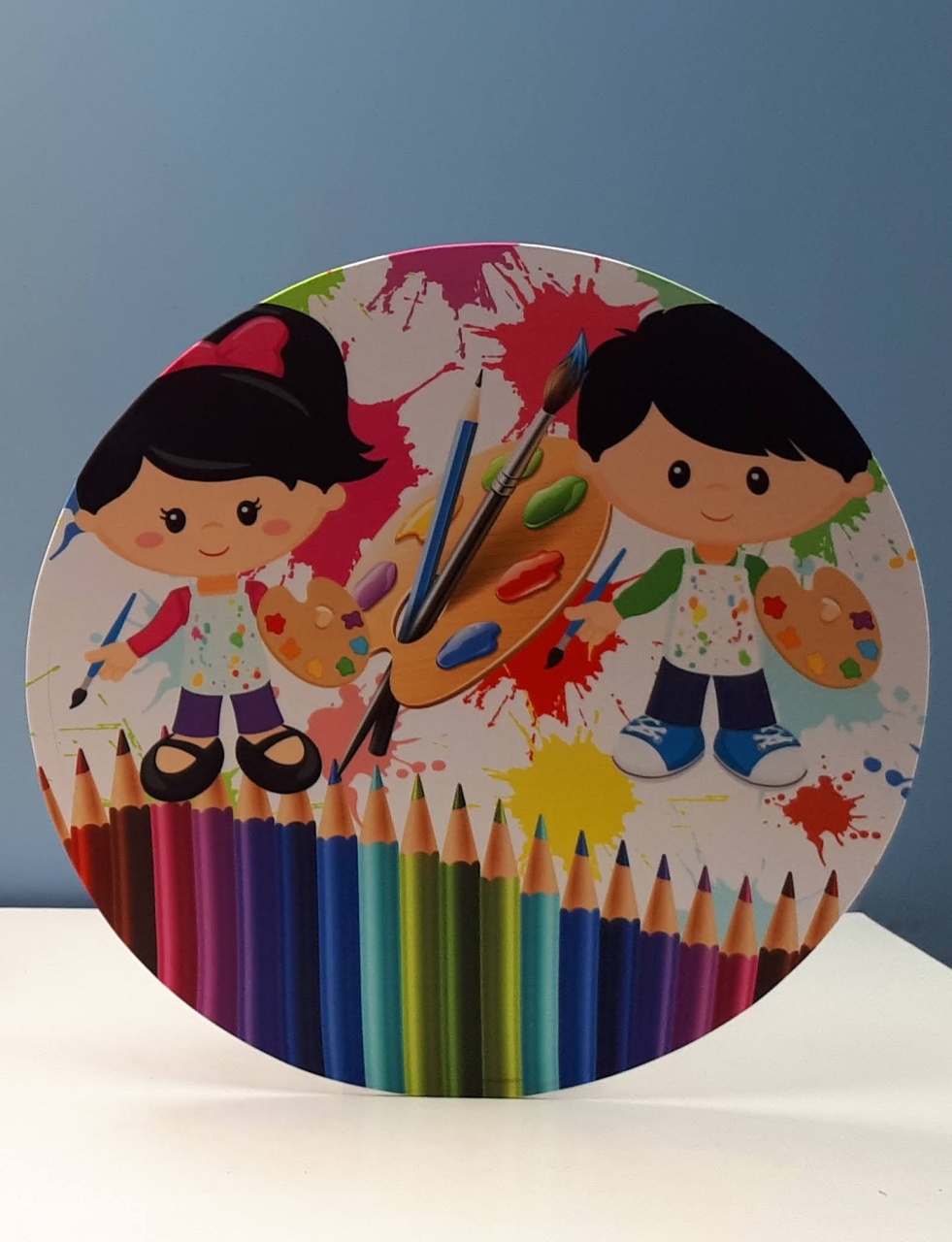 Painel Sublimado Redondo Abc 60Cm  - BB Festas Aluguel 