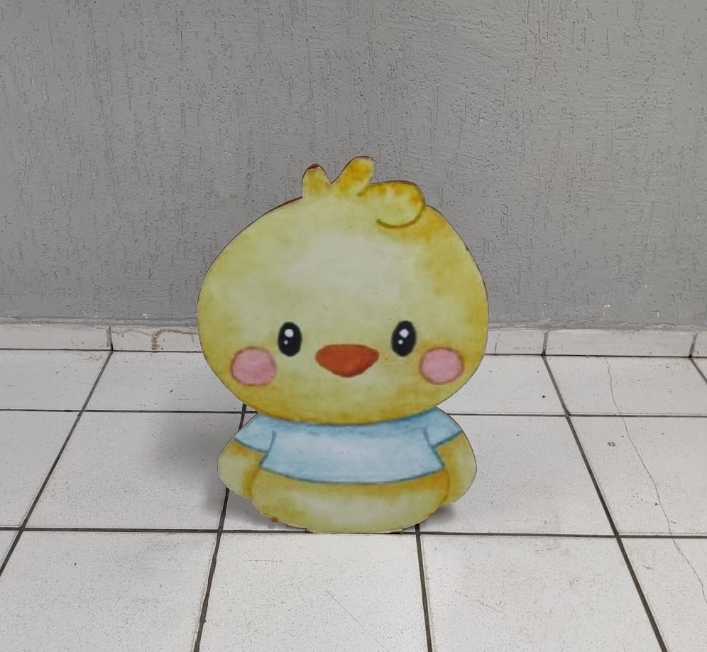 Totem de Chão Pintinho Azul (Fazendinha) 70Cm X 40Cm - BB Festas Aluguel 