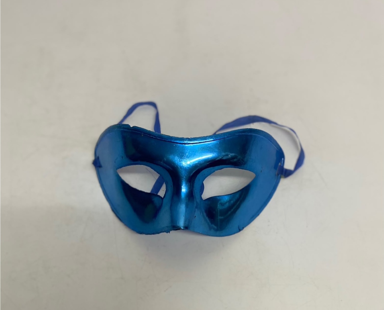 Máscara de Carnaval Veneziana Lisa Azul - BBFestasAluguel 
