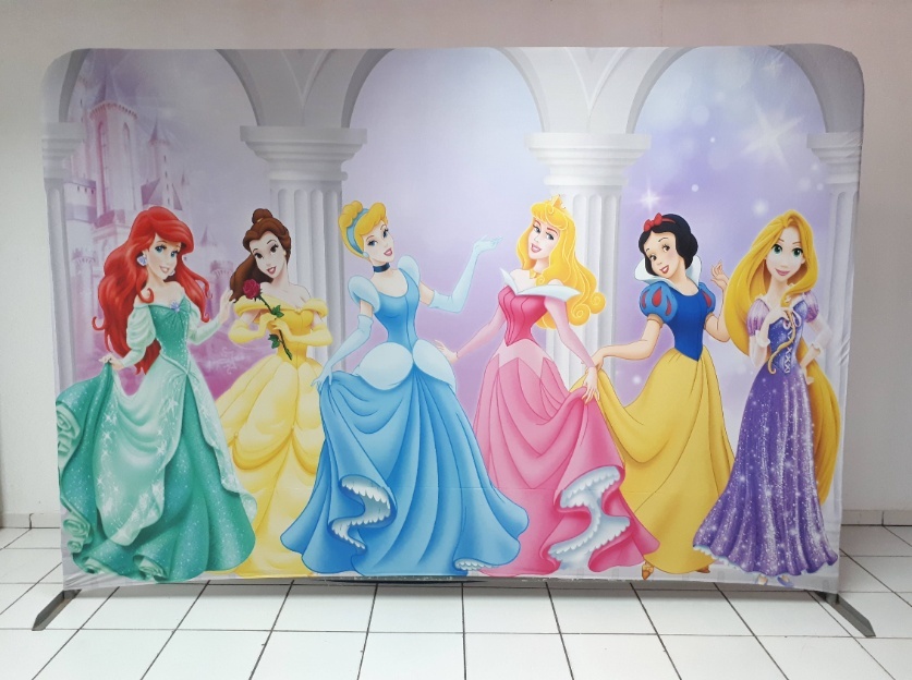 Painel Sublimado Princesas 3M X 2M  - BB Festas Aluguel 