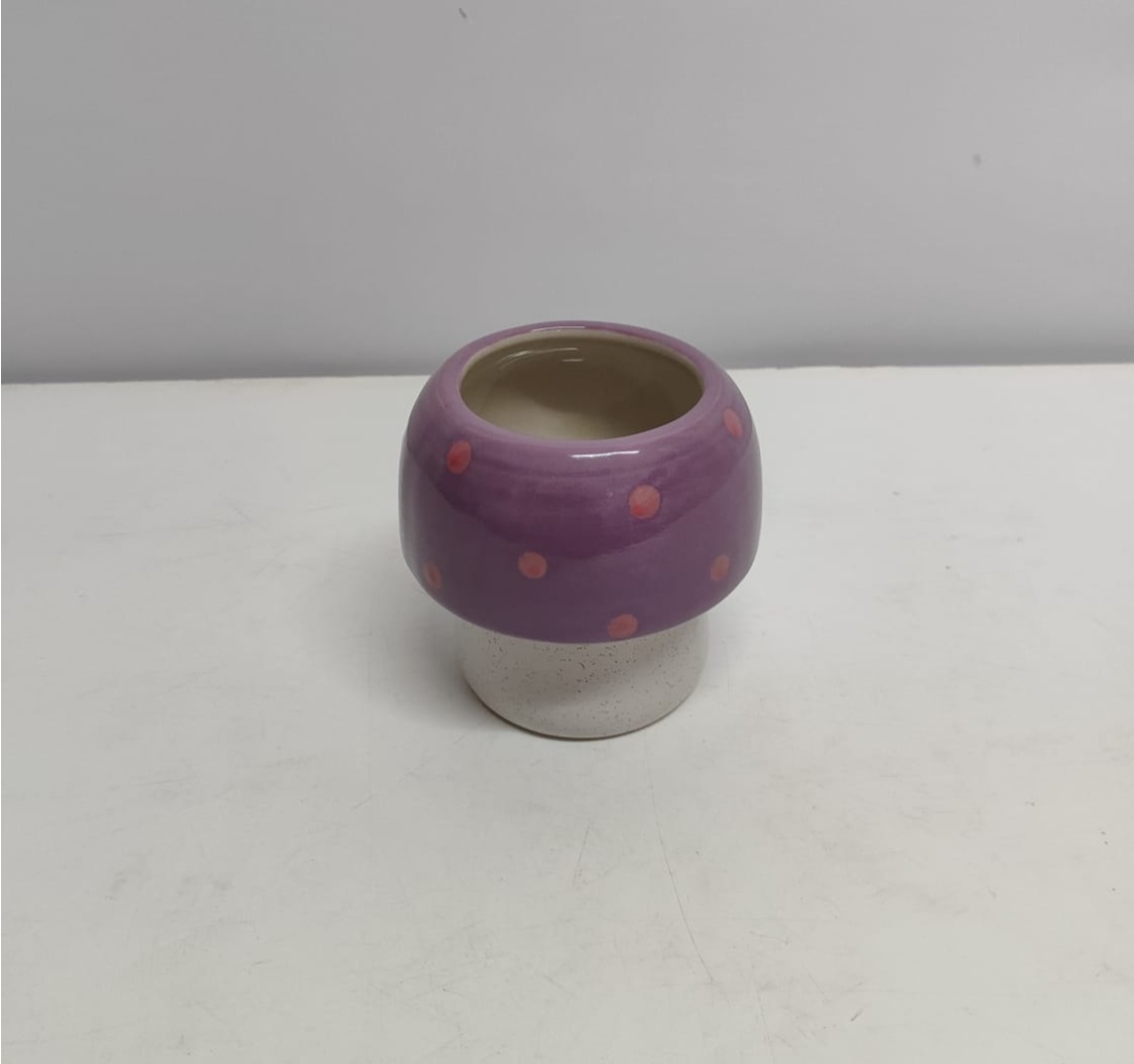 Vaso Cogumelo Roxo 12Cm Alt X 12Cm Diametro  - BB Festas Aluguel 
