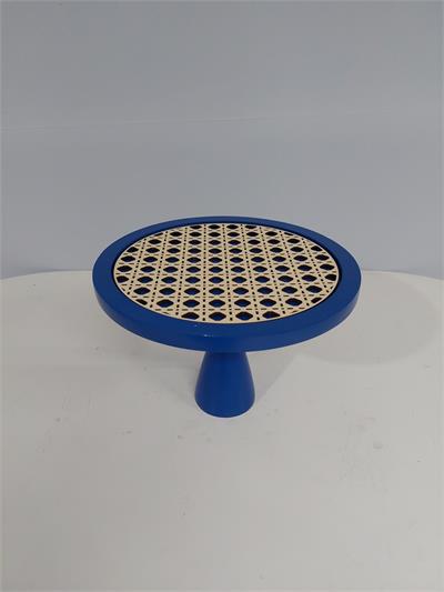 Porta Doce Baixo Mdf Com Renda Azul Royal 15Cm X 22Cm - BB Festas Aluguel 