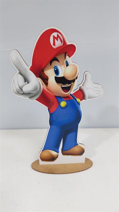 Totem Super Mario Em Mdf 30Cm X 15Cm - BB Festas Aluguel 