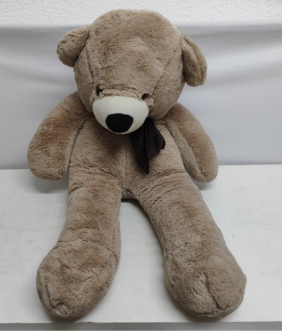 Urso de Pelúcia Bege 90Cm   - BB Festas Aluguel 