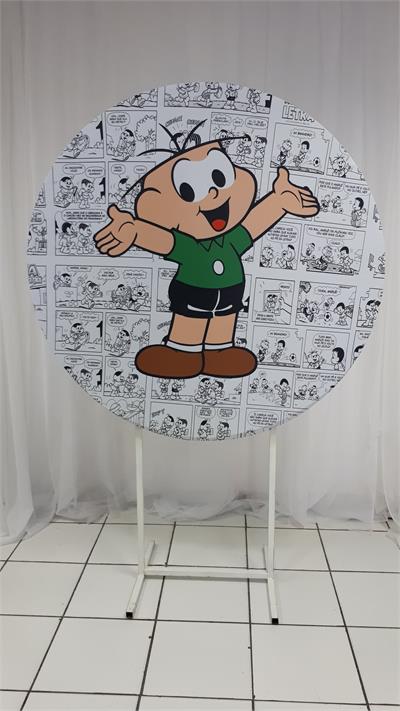 Painel Sublimado Redondo Cebolinha 1,30Cm - BB Festas Aluguel 
