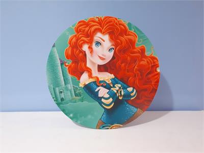 Painel Sublimado Redondo Princesa Valente 60Cm - BB Festas Aluguel 