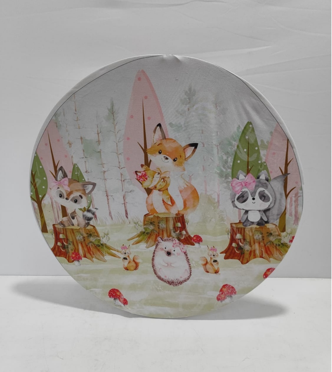 Painel Sublimado Redondo Bosque Encantado (Modelo C) 60Cm - BBFestasAluguel 