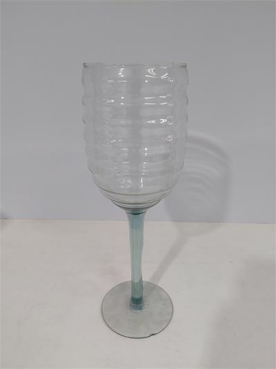 Vaso de Vidro Taça Ondulado Liso Gg 42Cm X 13Cm Diametro - BBFestasAluguel 