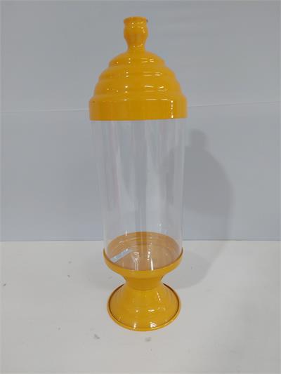 Bomboniere Alto Acetato Com Metal Amarelo 40Cm X 12Cm - BB Festas Aluguel 